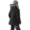 imageWULFUL Girls Winter Parka Coat Long Hooded Waterproof Warm Fleece Puffer JacketBlack