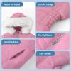 imageWULFUL Girls Winter Parka Coat Long Hooded Waterproof Warm Fleece Puffer JacketCoral