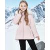 imageWULFUL Girls Winter Parka Coat Long Hooded Waterproof Warm Fleece Puffer JacketLight Pink
