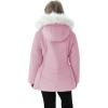 imageWULFUL Girls Winter Parka Coat Long Hooded Waterproof Warm Fleece Puffer JacketPink