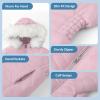 imageWULFUL Girls Winter Parka Coat Long Hooded Waterproof Warm Fleece Puffer JacketPink