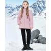 imageWULFUL Girls Winter Parka Coat Long Hooded Waterproof Warm Fleece Puffer JacketPink