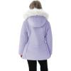 imageWULFUL Girls Winter Parka Coat Long Hooded Waterproof Warm Fleece Puffer JacketPurple