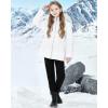 imageWULFUL Girls Winter Parka Coat Long Hooded Waterproof Warm Fleece Puffer JacketWhite