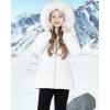 imageWULFUL Girls Winter Parka Coat Long Hooded Waterproof Warm Fleece Puffer JacketWhite