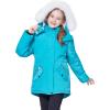 imageWULFUL Girls Winter Parka Coat Long Waterproof Warm Fleece Puffer JacketBlue
