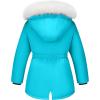 imageWULFUL Girls Winter Parka Coat Long Waterproof Warm Fleece Puffer JacketBlue