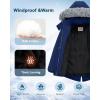 imageWULFUL Girls Winter Parka Coat Long Waterproof Warm Fleece Puffer JacketNavy