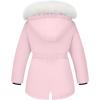 imageWULFUL Girls Winter Parka Coat Long Waterproof Warm Fleece Puffer JacketPink