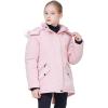 imageWULFUL Girls Winter Parka Coat Long Waterproof Warm Fleece Puffer JacketPink