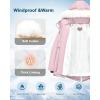 imageWULFUL Girls Winter Parka Coat Long Waterproof Warm Fleece Puffer JacketPink