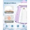 imageWULFUL Girls Winter Parka Coat Long Waterproof Warm Fleece Puffer JacketPurple
