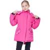 imageWULFUL Girls Winter Parka Coat Long Waterproof Warm Fleece Puffer JacketRose Red