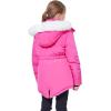 imageWULFUL Girls Winter Parka Coat Long Waterproof Warm Fleece Puffer JacketRose Red
