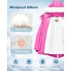 imageWULFUL Girls Winter Parka Coat Long Waterproof Warm Fleece Puffer JacketRose Red