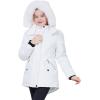 imageWULFUL Girls Winter Parka Coat Long Waterproof Warm Fleece Puffer JacketWhite