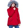 imageWULFUL Girls Winter Parka Coat Long Waterproof Warm Fleece Puffer JacketWine Red