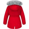 imageWULFUL Girls Winter Parka Coat Long Waterproof Warm Fleece Puffer JacketWine Red