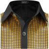 imageWULFUL Kids Boys Disco Shirt Sequins Button Down Shirts 70s Party CostumeGold0279