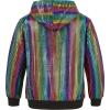 imageWULFUL Kids Boys Girls Fashion Hoodies 70s Disco Costume Party Sequin Metallic Sweatshirts with PocketMulticolor