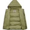 imageWULFUL Kids Boys Winter Coat Hooded Puffer Windbreaker Warm Cotton Jacket Parka Down Outdoor CoatsArmy Green