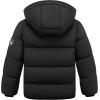 imageWULFUL Kids Boys Winter Coat Hooded Puffer Windbreaker Warm Cotton Jacket Parka Down Outdoor CoatsBlack