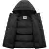 imageWULFUL Kids Boys Winter Coat Hooded Puffer Windbreaker Warm Cotton Jacket Parka Down Outdoor CoatsBlack