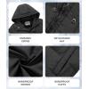 imageWULFUL Kids Boys Winter Coat Hooded Puffer Windbreaker Warm Cotton Jacket Parka Down Outdoor CoatsBlack