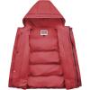 imageWULFUL Kids Boys Winter Coat Hooded Puffer Windbreaker Warm Cotton Jacket Parka Down Outdoor CoatsRed