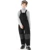 imageWULFUL Kids Waterproof Ski Bib Boys Girls Winter Snow PantsBlack