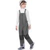imageWULFUL Kids Waterproof Ski Bib Boys Girls Winter Snow PantsDark Grey