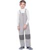 imageWULFUL Kids Waterproof Ski Bib Boys Girls Winter Snow PantsLight Grey