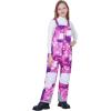 imageWULFUL Kids Waterproof Ski Bib Boys Girls Winter Snow PantsPurple Camo