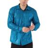 imageWULFUL Men Dress Shirt Sequins Long Sleeve Button Down Shirt Luxury Disco Party Nightclub Christmas Prom CostumeBlue 0175