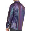 imageWULFUL Men Dress Shirt Sequins Long Sleeve Button Down Shirt Luxury Disco Party Nightclub Christmas Prom CostumeBlue 02