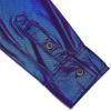 imageWULFUL Men Dress Shirt Sequins Long Sleeve Button Down Shirt Luxury Disco Party Nightclub Christmas Prom CostumeBlue0156