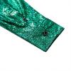 imageWULFUL Men Dress Shirt Sequins Long Sleeve Button Down Shirt Luxury Disco Party Nightclub Christmas Prom CostumeGreen