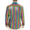 imageWULFUL Men Dress Shirt Sequins Long Sleeve Button Down Shirt Luxury Disco Party Nightclub Christmas Prom CostumeMulticolor01