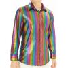 imageWULFUL Men Dress Shirt Sequins Long Sleeve Button Down Shirt Luxury Disco Party Nightclub Christmas Prom CostumeMulticolor01