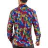 imageWULFUL Men Dress Shirt Sequins Long Sleeve Button Down Shirt Luxury Disco Party Nightclub Christmas Prom CostumeMulticolor023