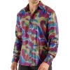 imageWULFUL Men Dress Shirt Sequins Long Sleeve Button Down Shirt Luxury Disco Party Nightclub Christmas Prom CostumeMulticolor023