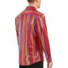 imageWULFUL Men Dress Shirt Sequins Long Sleeve Button Down Shirt Luxury Disco Party Nightclub Christmas Prom CostumeMulticolor035