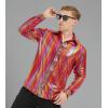 imageWULFUL Men Dress Shirt Sequins Long Sleeve Button Down Shirt Luxury Disco Party Nightclub Christmas Prom CostumeMulticolor035