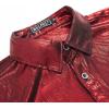 imageWULFUL Men Dress Shirt Sequins Long Sleeve Button Down Shirt Luxury Disco Party Nightclub Christmas Prom CostumeWine Red002