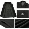 imageWULFUL Men Wool Trench Coat Slim Fit Winter CoatBlack0040