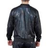 imageWULFUL Mens 70s Disco Costume Party Sequin Metallic Varsity Bomber JacketBlack