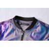 imageWULFUL Mens 70s Disco Costume Party Sequin Metallic Varsity Bomber JacketBlue
