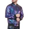 imageWULFUL Mens 70s Disco Costume Party Sequin Metallic Varsity Bomber JacketBlue