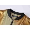 imageWULFUL Mens 70s Disco Costume Party Sequin Metallic Varsity Bomber JacketGold02
