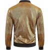 imageWULFUL Mens 70s Disco Costume Party Sequin Metallic Varsity Bomber JacketGold02